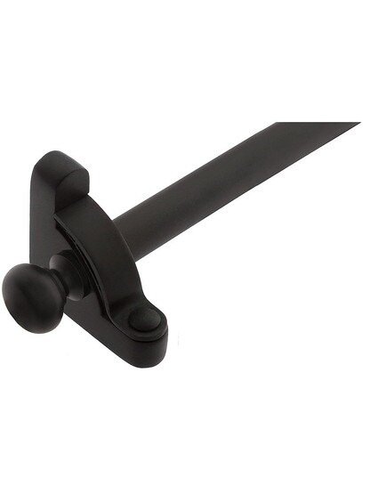 28 1/2 inch Heritage Round Tip Stair Rod - 1/2 inch Diameter Brass With Standard Brackets in Wrought Iron.
